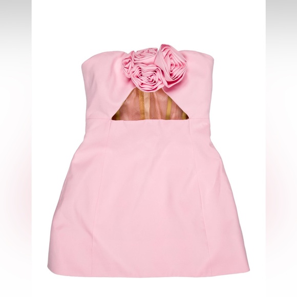Magda Butrym Dresses & Skirts - Magda Butrym Pink floral Strapless mini dress- size 2